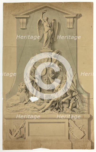 Design for Monument with Britannia and Neptune, n.d. Creator: John Bacon I.
