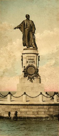 'Port Said. - Statue of Ferdinand de Lesseps ,  c1918-c1939. Creator: Unknown.