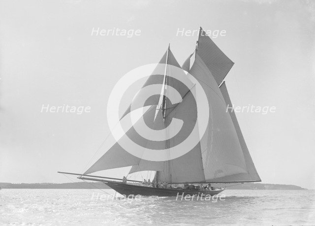 The schooner 'Lamorna', 1912. Creator: Kirk & Sons of Cowes.