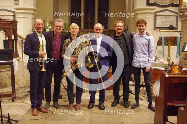 Josephine Davies Mark Bassey Sextet, St Andrews Church, Hove, East Sussex, 14 Oct 2022. Creator: Brian O'Connor.