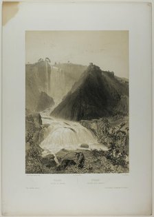 Terni: Marble Falls, plate twenty from Italie Monumentale et Pittoresque, c. 1848. Creator: Nicolas-Marie-Joseph Chapuy.