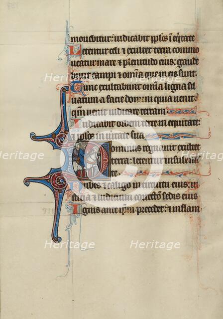 Initial D: The Israelites Greeting David; Bute Psalter, text and illumination about 1285. Creator: Bute Master.