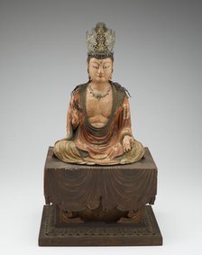 Bodhisattva, Kamakura period, 13th century; detached throne, modern. Creator: Unknown.