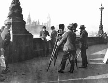 Film makers on the Albert Embankment, London. Artist: Unknown