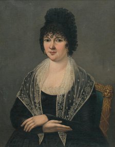 Portrait of a woman in black (Zuzana Steinhübelová, née Mecznerová), 1804. Creator: János Rombauer.