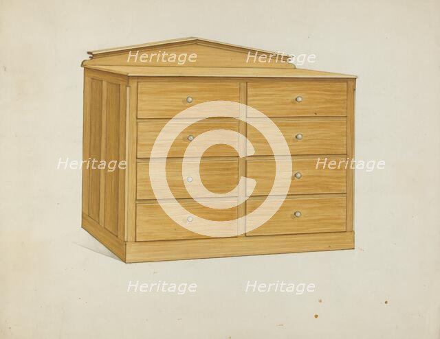 Shaker Chest of Drawers, c. 1936. Creator: Ray Holden.