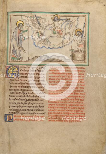 The Horseman \Faithful and True\ and the Army of Heaven on White Horses..., about 1255-1260. Creator: Unknown.