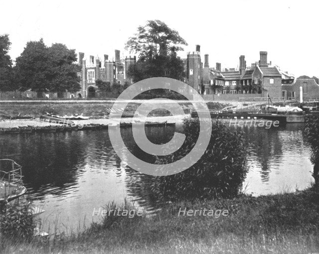 The Bankside at Hampton Court, Richmond, London, 1894.  Creator: Unknown.