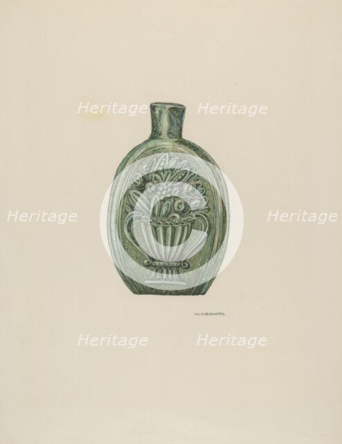 American Glass Flask, c. 1937. Creator: William Kieckhofel.