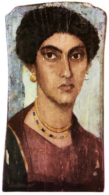 Fayum portrait, Ancient Egyptian, Roman period, c200 AD (1956). Creator: Unknown.