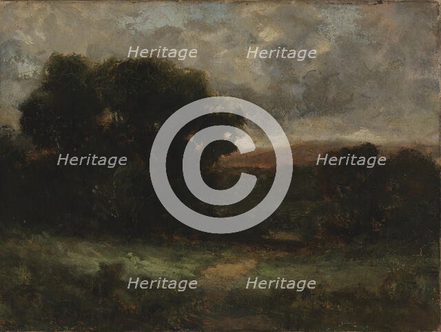 Untitled (landscape with meadow and trees), n.d. Creator: Edward Mitchell Bannister.