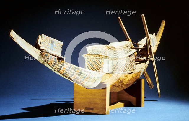 Model of a boat, Ancient Egyptian, 18th Dynasty, c1325 BC. Artist: Unknown