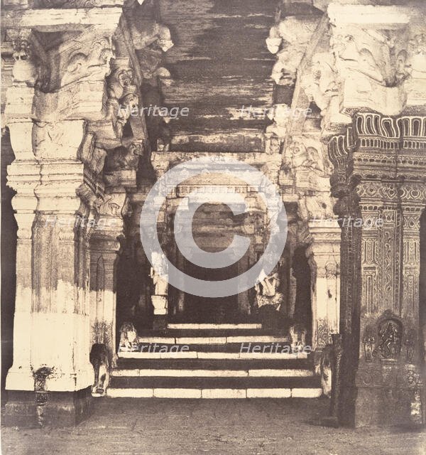 Entrance to the Thousand Pillared Mundapam in the Great Pagoda, January-March 1858. Creator: Captain Linnaeus Tripe.