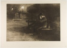 Lovers on a Bench, 1902. Creator: Theophile Alexandre Steinlen.