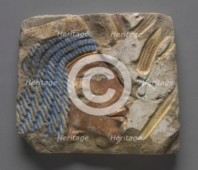 Talatat: Portrait of Nefertiti, c. 1353-1347 BC. Creator: Unknown.