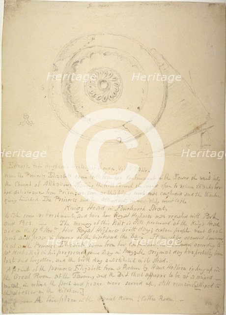 Dish thought to have been used by Princess Elizabeth in 1554, 1830.                                  Artist: Anon