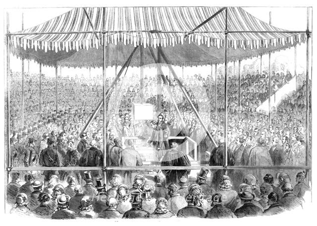 His Royal Highness the Prince of Wales laying the first stone of the Lambeth School of Art, 1860. Creator: Unknown.