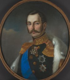 Portrait of Emperor Alexander II (1818-1881), 1856. Creator: Maleszewski, Tytus (1827-1898).