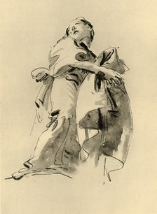 'Woman bending to the right but looking up', mid 18th century, (1928). Artist: Giovanni Battista Tiepolo.