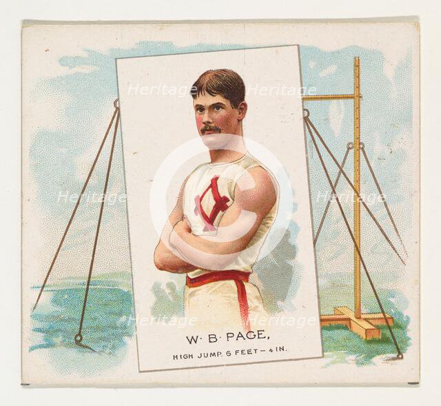 W.B. Page, High Jump, from World's Champions, Second Series (N43) for Allen & Ginter Cigar..., 1888. Creator: Allen & Ginter.