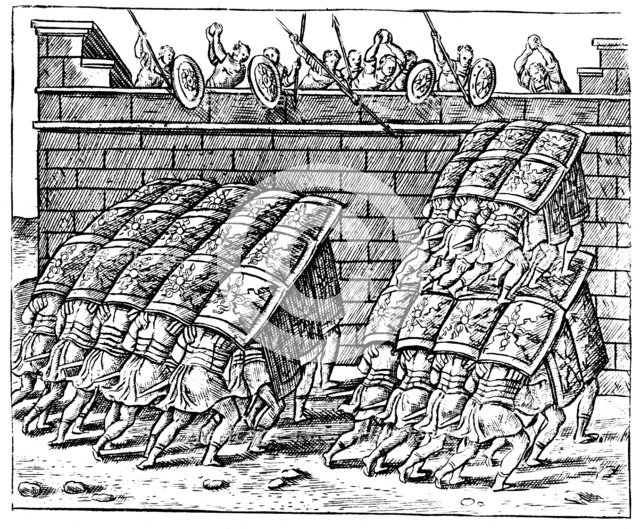 Roman soldiers attacking a fortress, 1605. Artist: Unknown