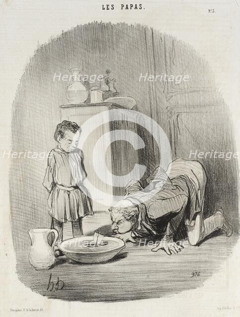 Comment on donne aux jeunes gens le goût de la navigation, 1846. Creator: Honore Daumier.