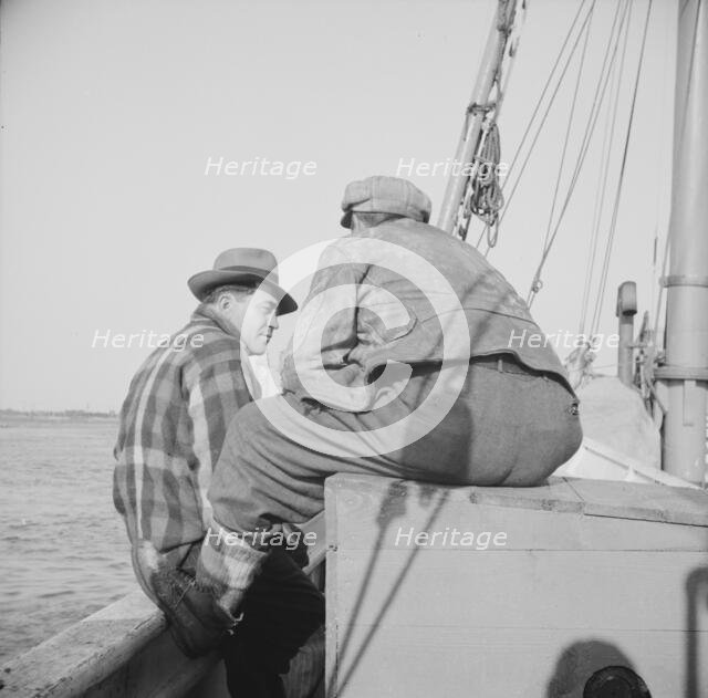 On board the fishing boat Alden out of Gloucester, Massachusetts, 1943. Creator: Gordon Parks.