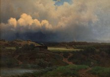 Landscape with stormy Sky, 1855. Creator: Joachim Frich.