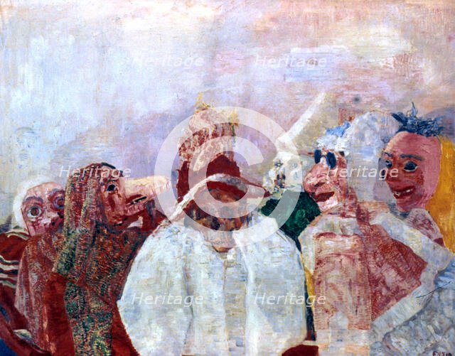 'Masks Confronting Death', 1888. Artist: James Ensor