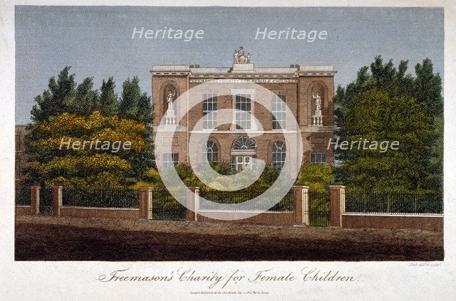 The Freemasons' Charity School for Girls, Westminster Bridge Road, Lambeth, London, 1814. Artist: John Pass
