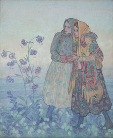 A Parade of Highland Women. Decorative Panel from the Bronislawa and Kazimierz Dluski..., 1909. Creator: Jan Rembowski.