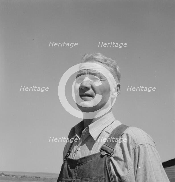 Chris Ament, German-Russian dry land wheat farmer, who..., south of Quincy, Washington, 1939. Creator: Dorothea Lange.