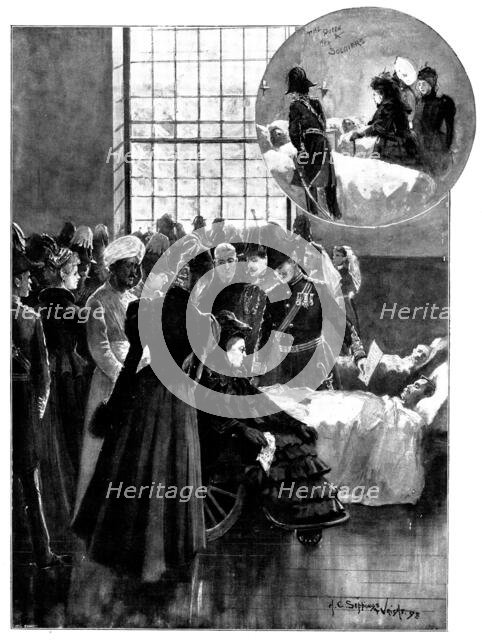 The Queen's Visit to Netley Hospital:...wounded [soldier]...Indian Frontier Campaign, 1898. Creator: Unknown.