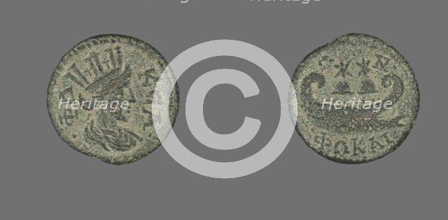 Coin Depicting the Goddess Tyche, (253-268?). Creator: Unknown.