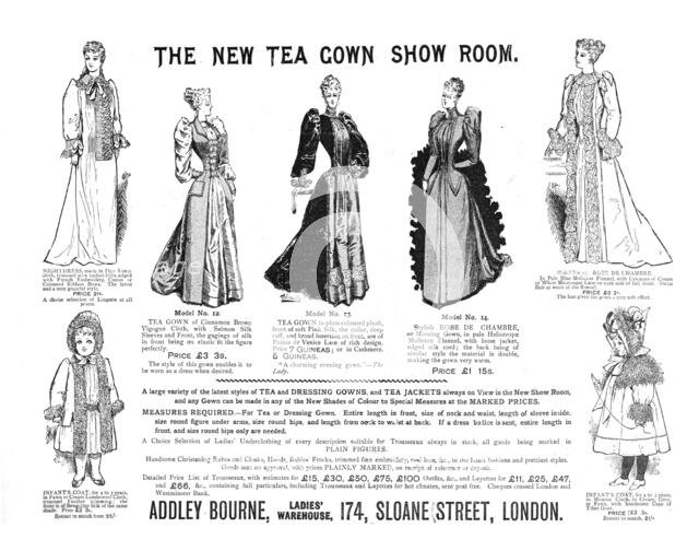 ''Addley Bourne Ladies Warehouse; The New Tea Gown Show Room', 1891. Creator: Unknown.