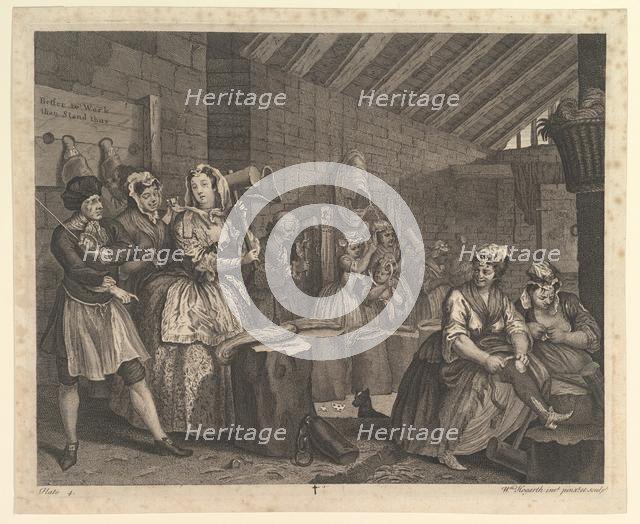 A Harlot's Progress, Plate 4, April 1732. Creator: William Hogarth.