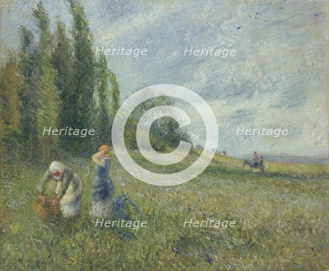 Peasant women in the fields, Pontoise, 1880. Creator: Pissarro, Camille (1830-1903).