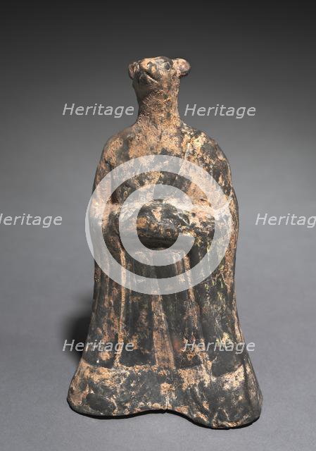 Mortuary Figure of the Zodiac Sign: Tiger (Gemini), 500s. Creator: Unknown.