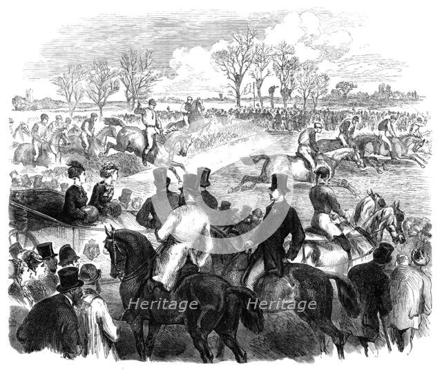 The Prince and Princess of Wales at the National Hunt Steeplechase, 1870. Creator: Unknown.