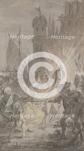 Marquis Ferdinand Mazzini stabs Count Hippolitus de Vereza, his daughter Julie's lover.., c1790-1792 Creator: Christian Sambach.