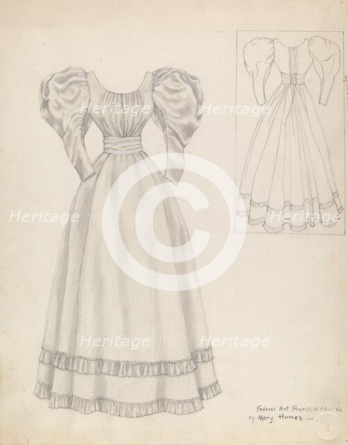 Wedding Dress, 1937. Creator: Mary E Humes.