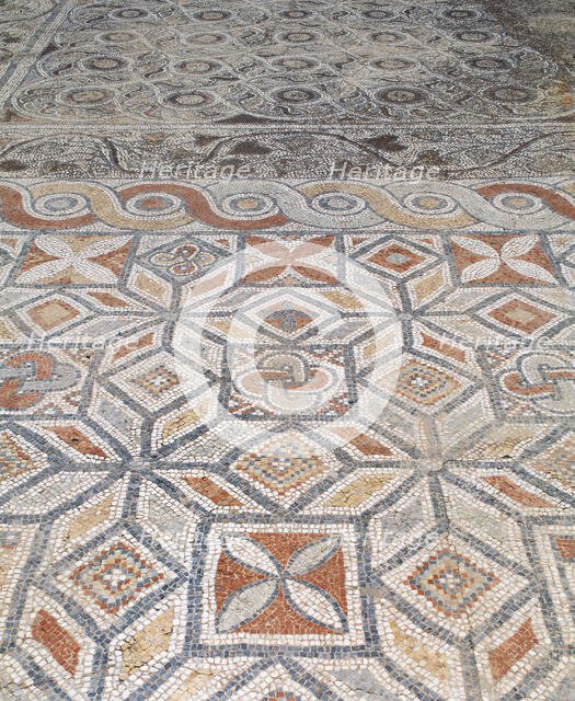 Roman mosaics on the floor, Terrace Houses, Ephesus, Anatolia, Turkey, Roman (1999).  Creator: Unknown.