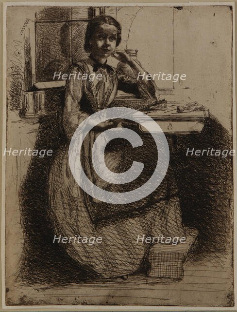 Gretchen at Heidelberg, 1858. Creator: James Abbott McNeill Whistler.