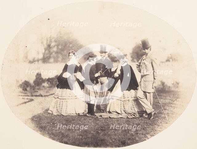 [Elegant Group Outdoors], ca. 1856-1859 Creator: Horatio Ross.
