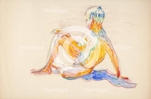 Nude Boy, study, 1910. Creator: Verner Thome.