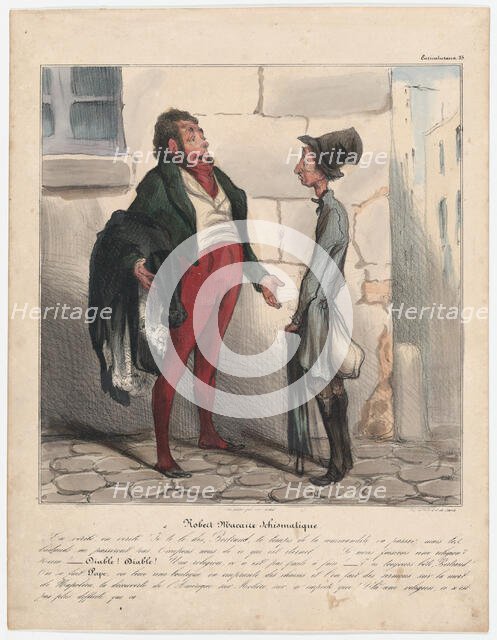 Plate 35: Robert Macaire schismatique, 1838. Creator: Honore Daumier.