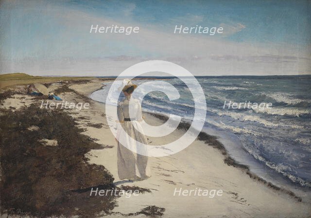 Lady at Karrebæksminde Beach, Zealand, 1898. Creator: Laurits Andersen Ring.