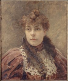 Portrait of Daniel Lesueur (known as Jeanne Loiseau, 1860-1921), woman of letters, c1895. Creator: Paul Chabas.