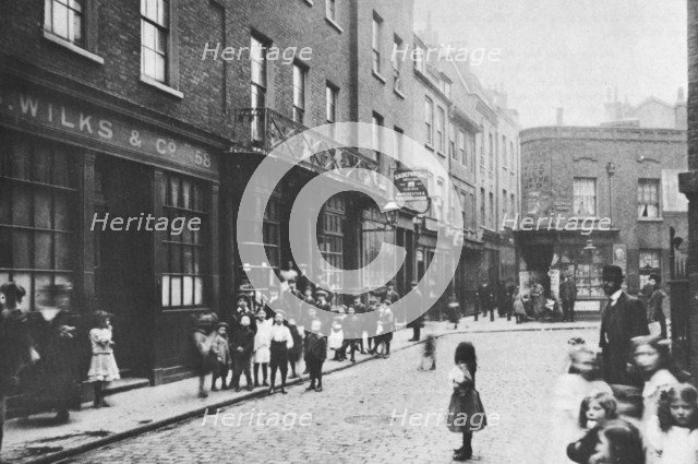 Georgian shops in Artillery Lane, East End, London, 1912. Artist: Unknown