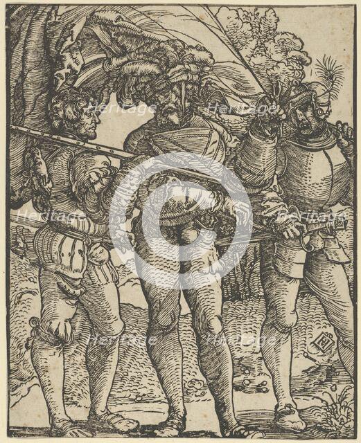 A Standard-Bearer Flanked by a Lansquenet at each side (copy). Creator: Hans Schäufelein the Elder.